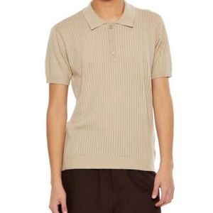 Pointelle Knit Polo Shirt